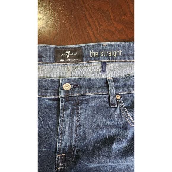 7 For All Mankind Mens Luxe Performance The Straight Jeans 38 Dark Wash - Picture 6 of 11